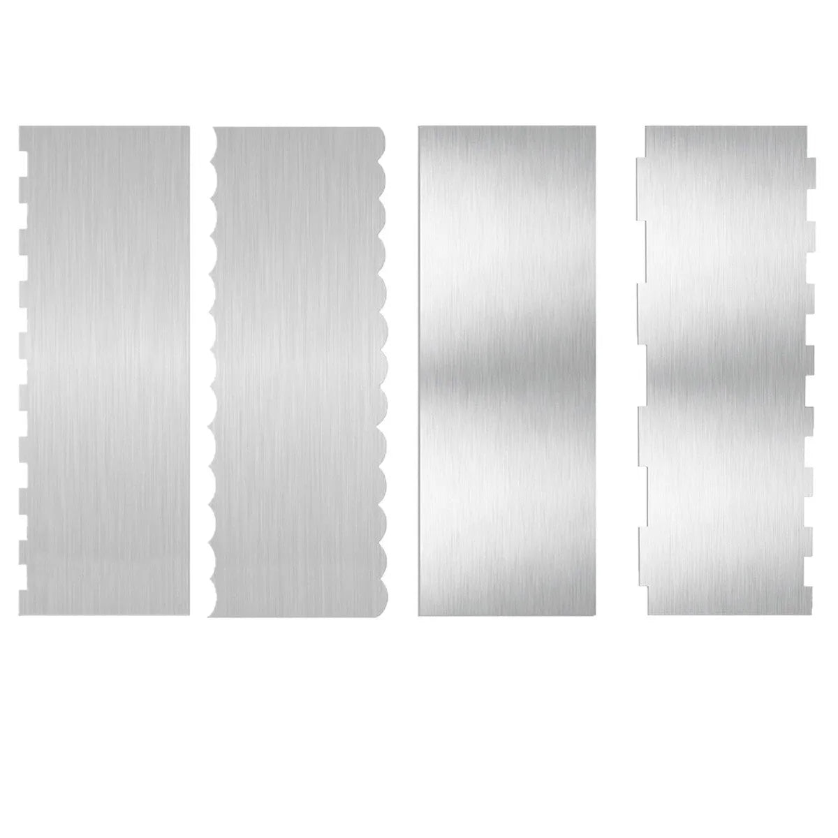 Stainless steel cream scraper with polygon patterns for cake decorating