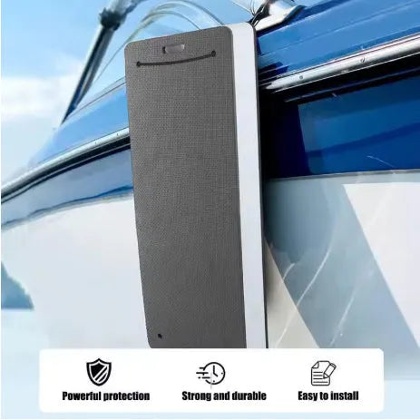Blue and grey EVA foam boat fenders showing thickened anti-collision design.