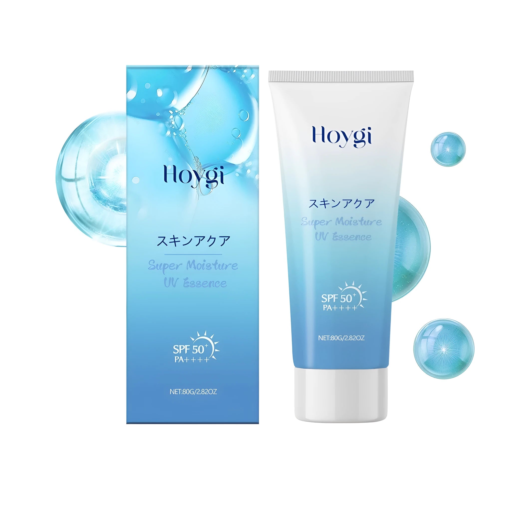 80g tube of SPF50 PA++++ facial sunscreen cream with hyaluronic acid.