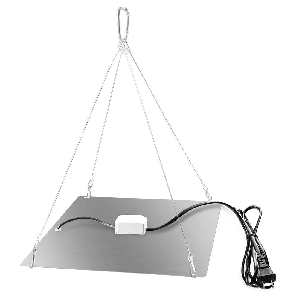Hanging LED plant grow light with aluminium housing for fruits and vegetables.