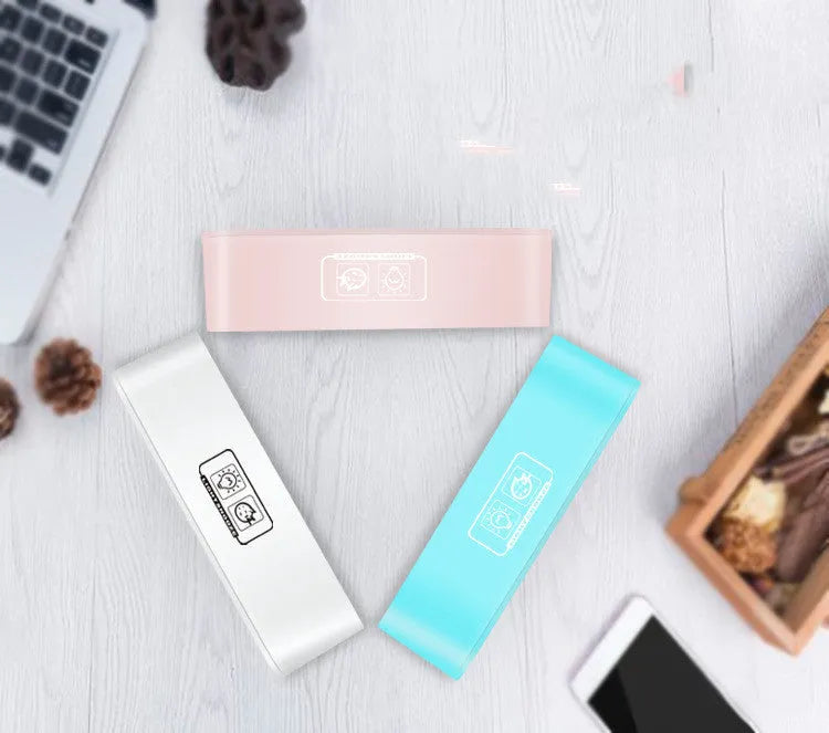 Rectangular American style LED alarm clock with multicoloured atmosphere lighting and digital display