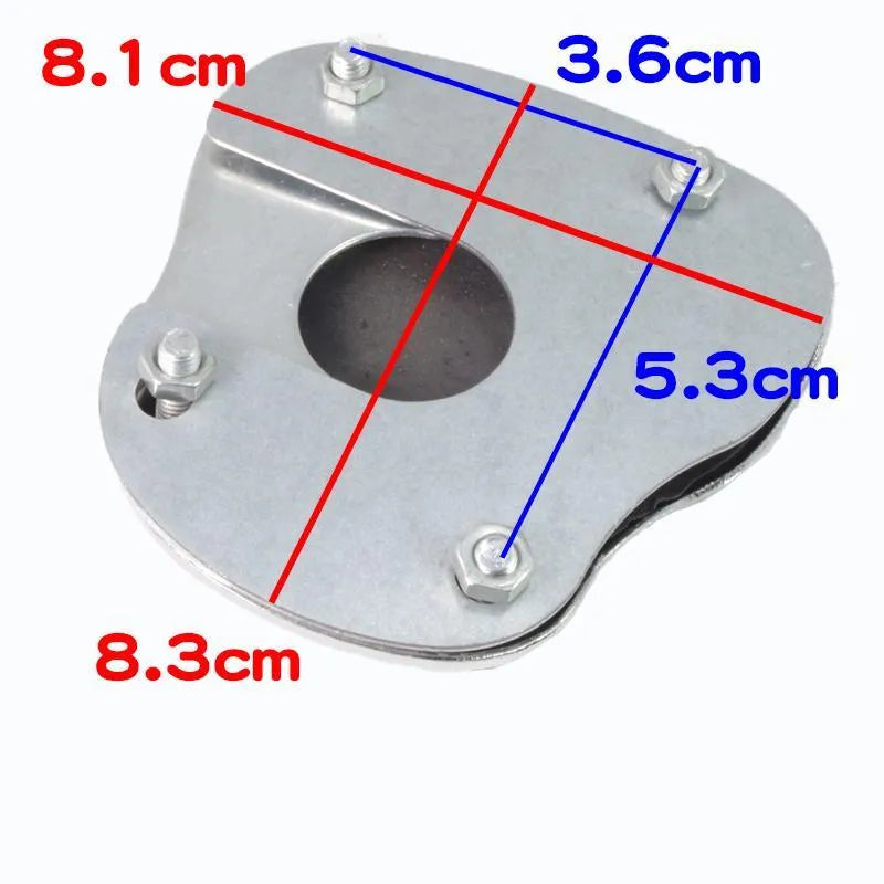 Metal motorcycle brake pedal skid plate with square foot pedal and small brake plate