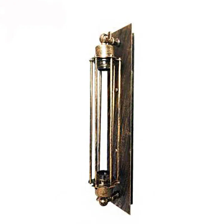 Industrial style retro flute iron wall lamp in black bronze rust or silver finish