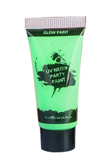 25ml tube of neon face and body paint in colours red, yellow, green, purple, orange, pink
