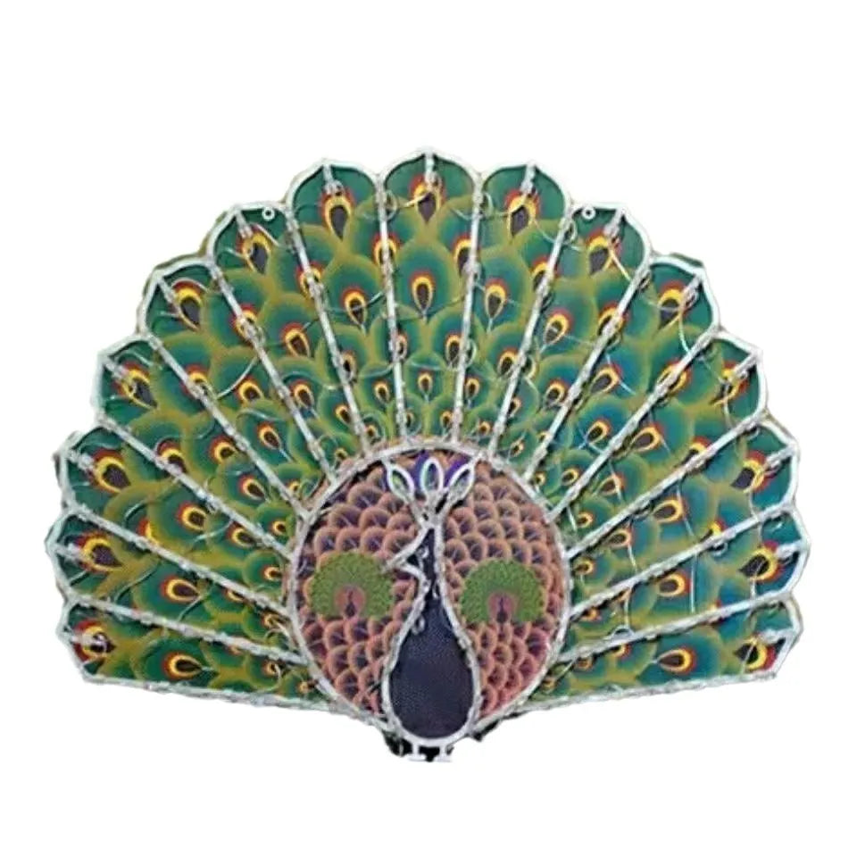 Outdoor decorative string lights with peacock, heart, sunflower and star shapes for Christmas garden displays