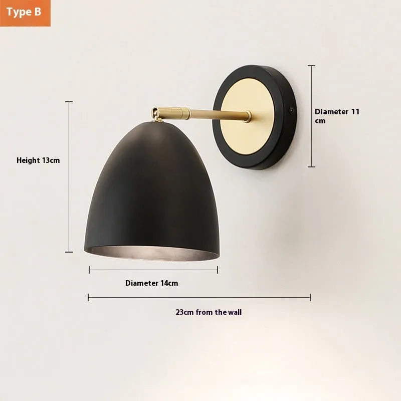Nordic style iron wall lamp with adjustable tricolour lighting in four design variations