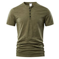 Men's slub cotton casual t-shirt in solid colours with short sleeves and pullover style
