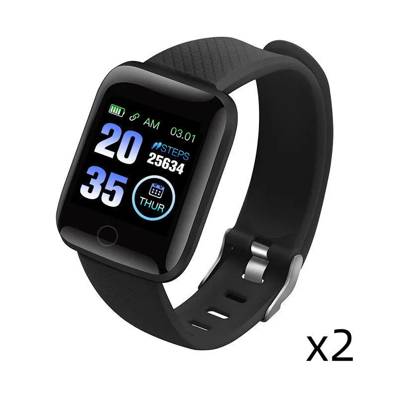 D13 smart bracelet with colour screen showing heart rate display in black, blue, red, purple, or green options