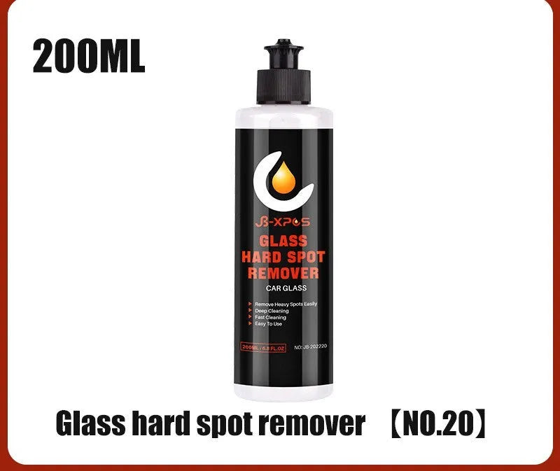 Tube of glass oil film remover cleaning paste for car windscreens, available in 50ml, 100ml, and 200ml sizes.