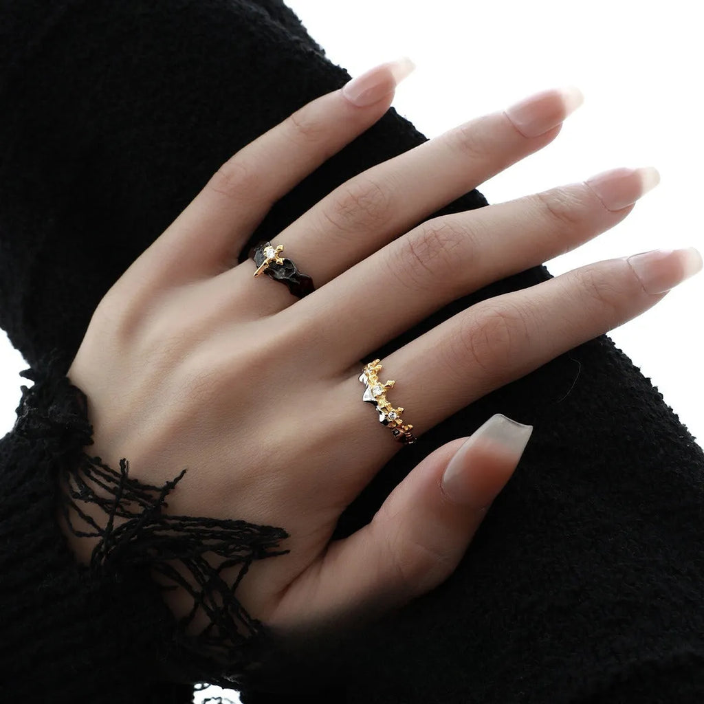 Princess Knight couple ring in silver with electroplated finish and adjustable opening