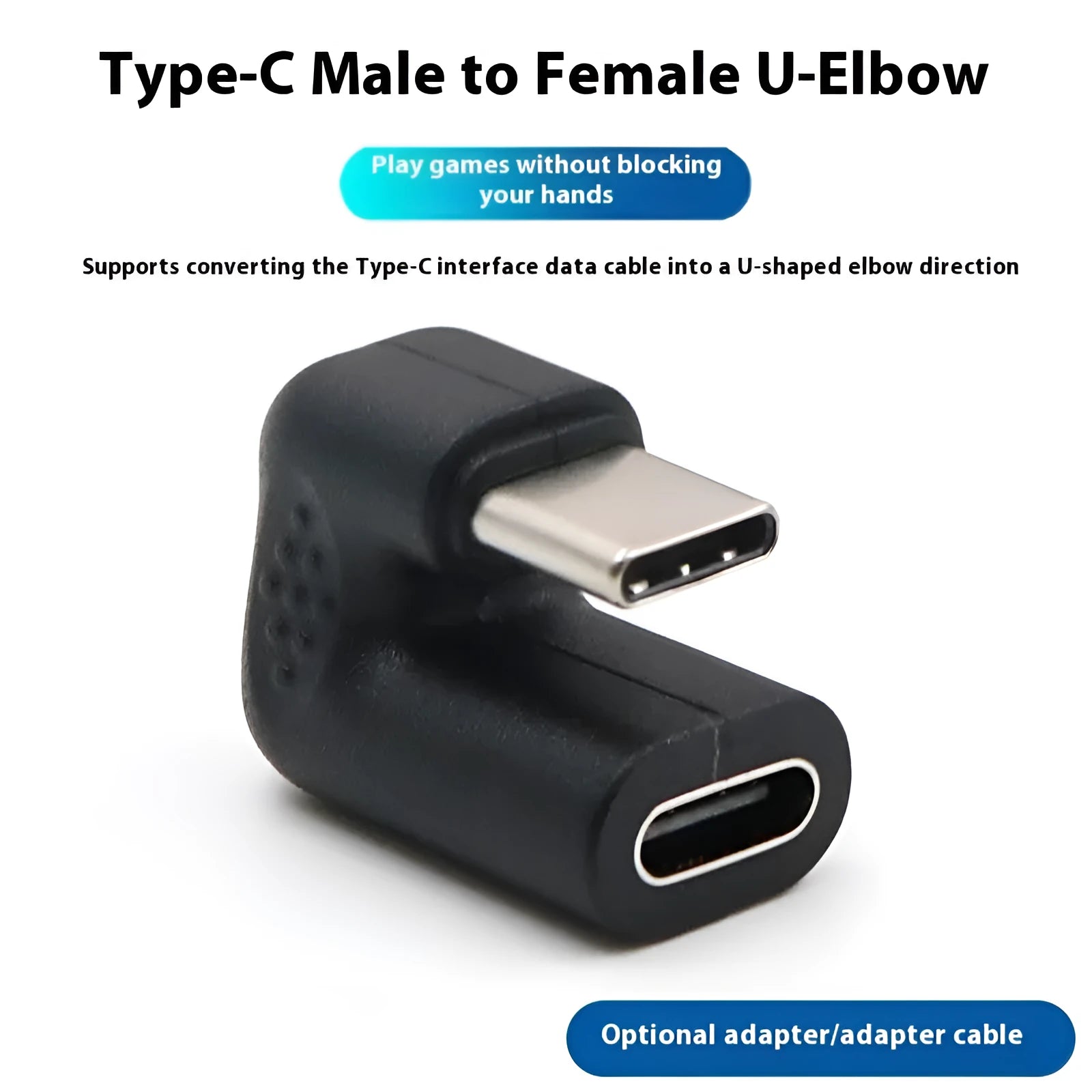 USB male to female plastic adapter extension cable with U-bend design, four pieces included