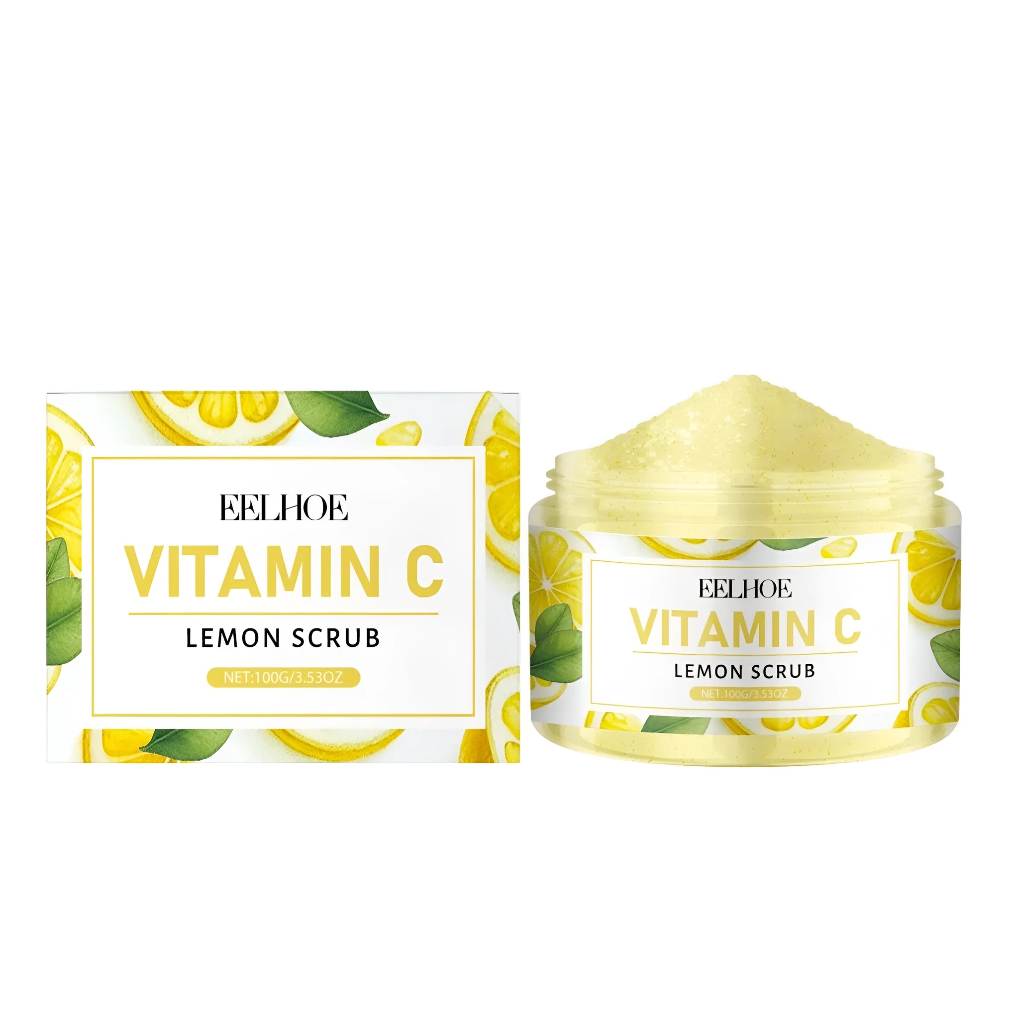100g tube of Lemon Exfoliating Scrub with walnut shell powder and vitamin C.