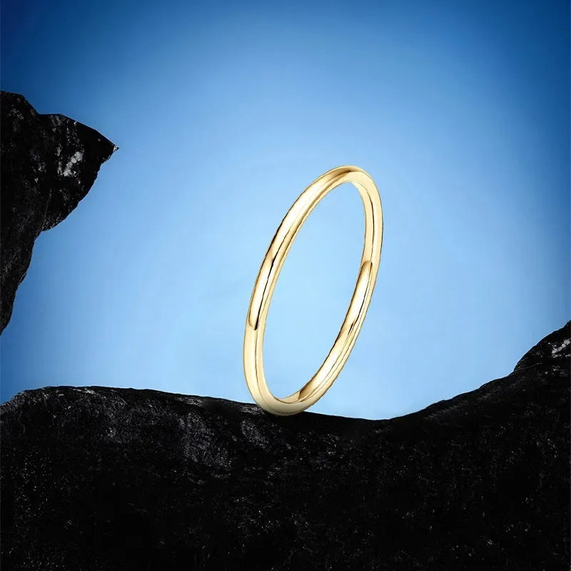 S925 sterling silver geometric simple bracelet ring with round elements available in multiple US sizes