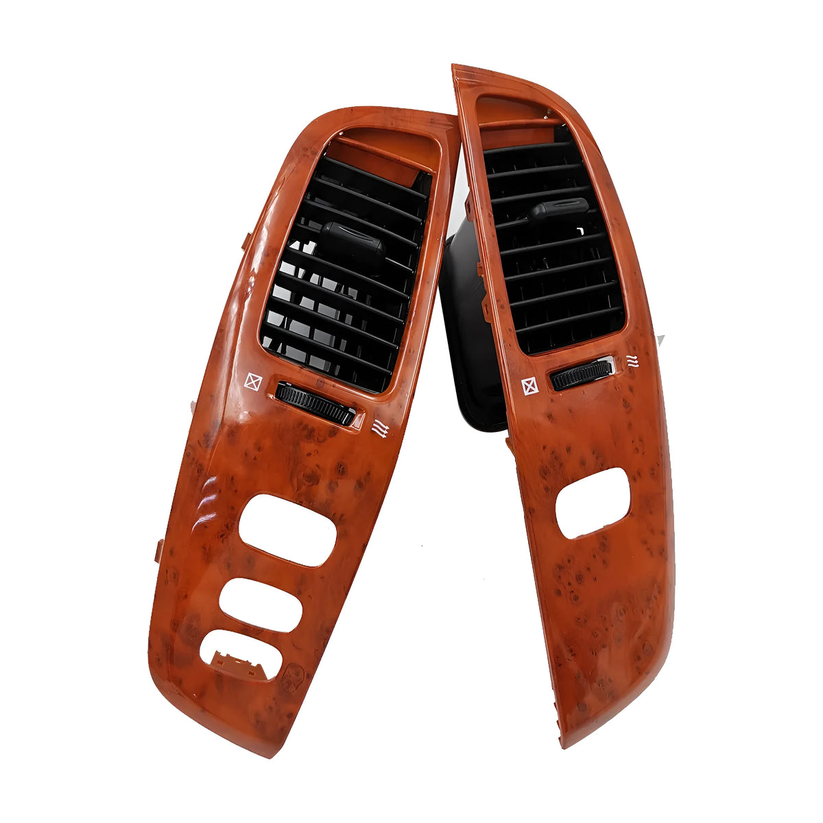 Peach wood coloured ABS plastic air outlet panel for 86mm x 86mm electrical openings.
