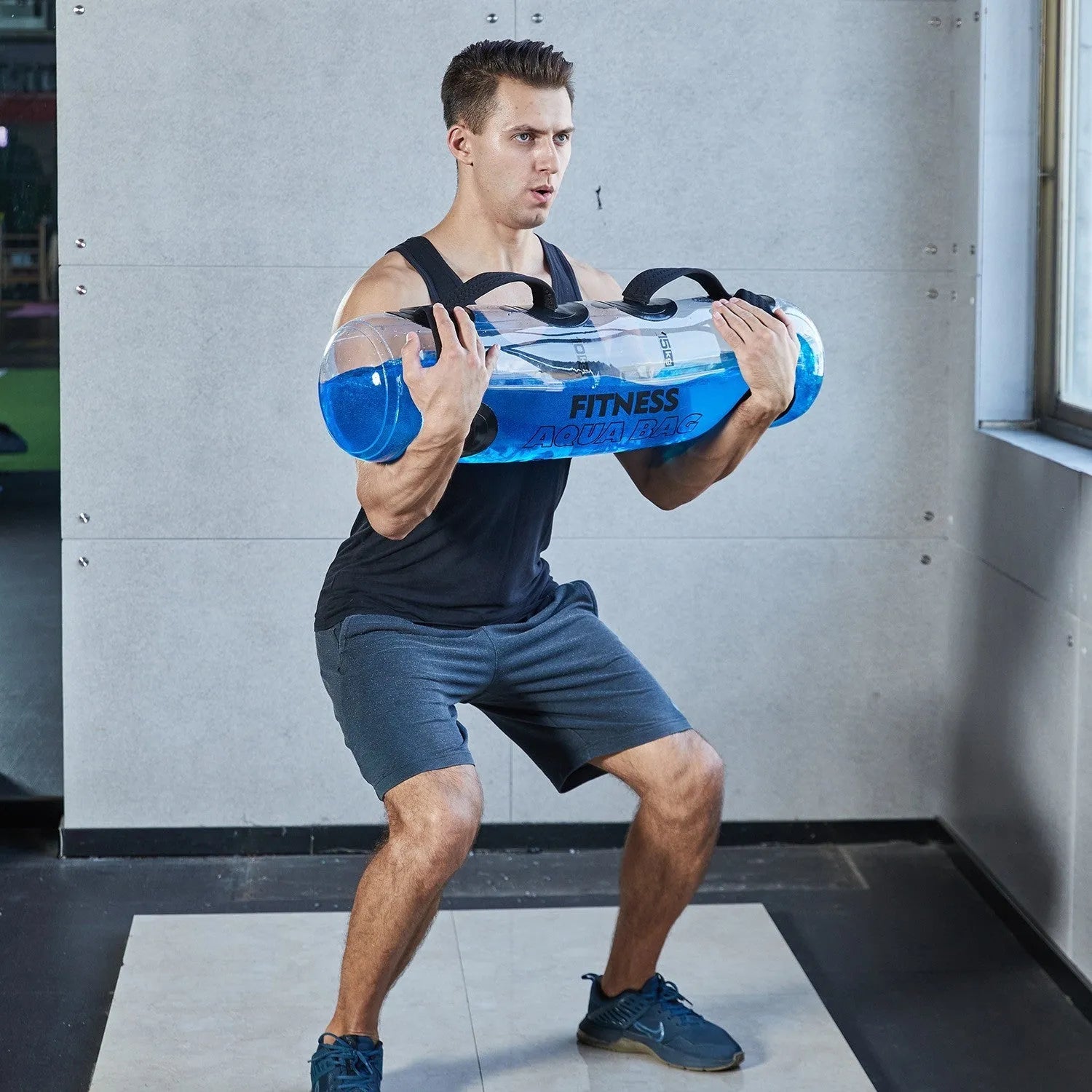 Transparent PVC inflatable water weight bag for adjustable home strength training