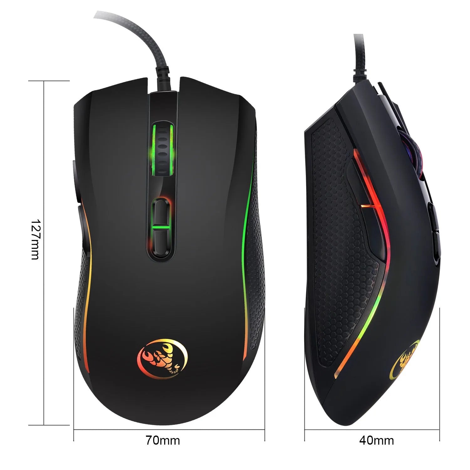 White and black gaming keyboard and mouse combo with colour backlight illumination visible on keys