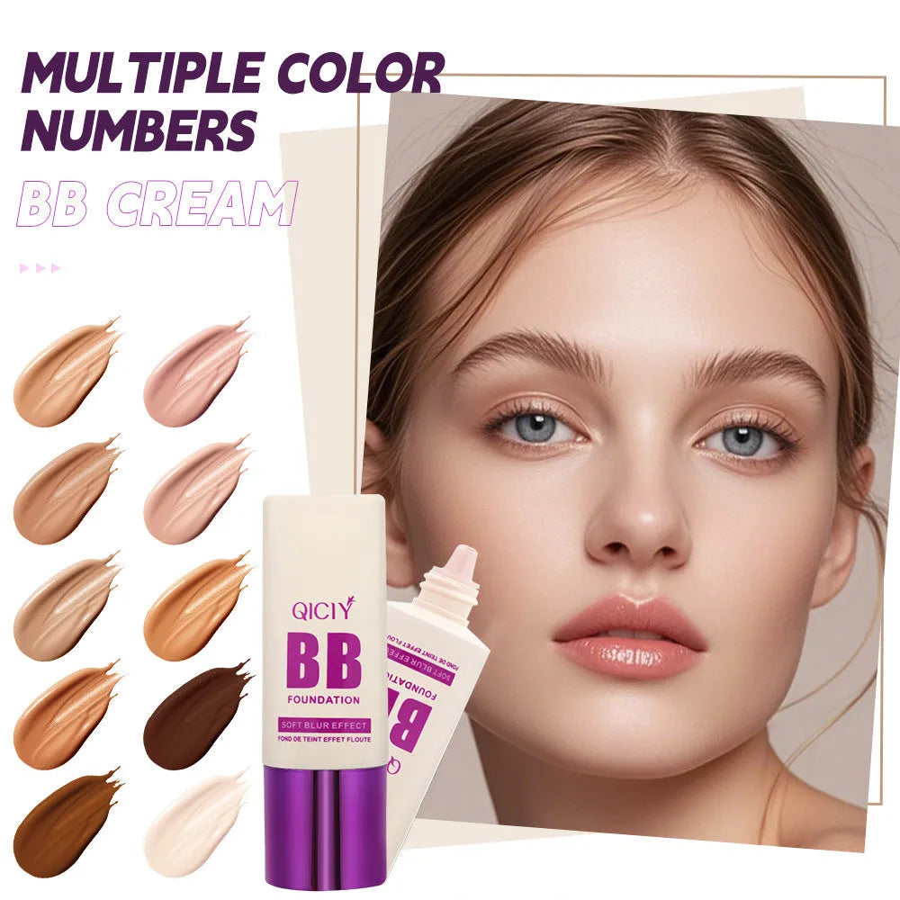 Feeding bottle dispenser for brightening BB cream liquid foundation in 10 shade options.