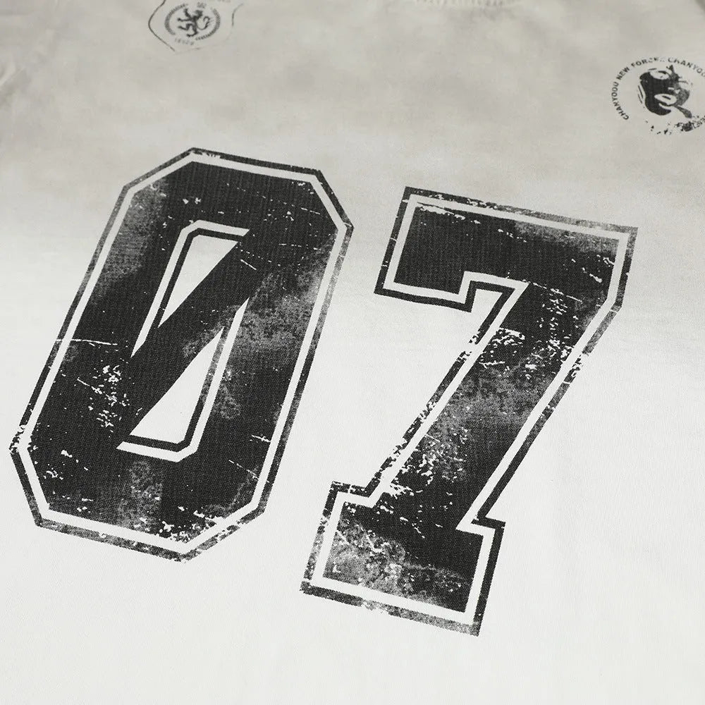Men's printed pure cotton short-sleeved T-shirt in black and white colour options