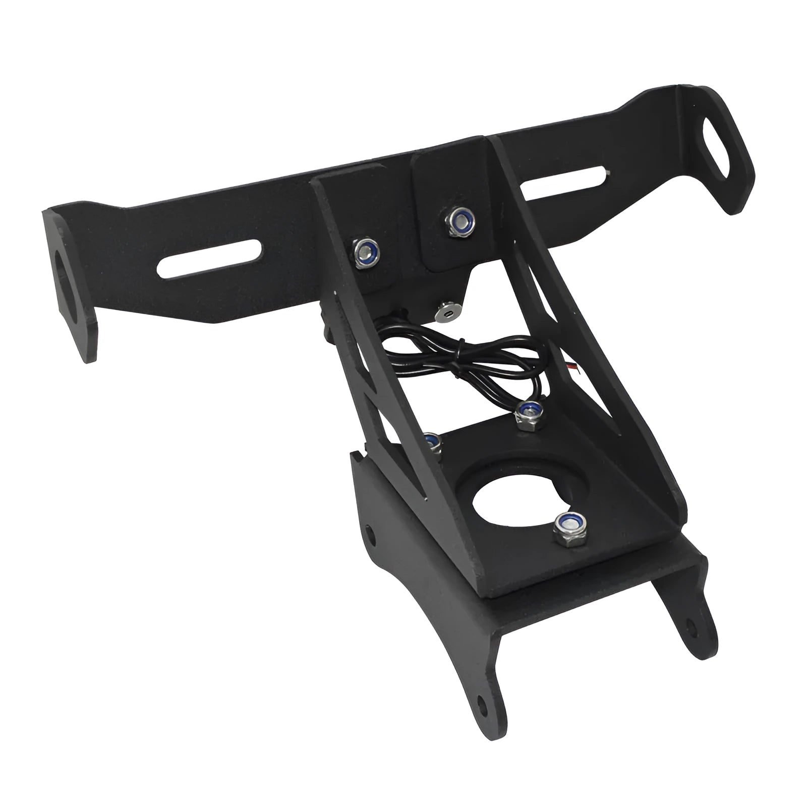 Black aluminium rear licence plate bracket for a Honda motorcycle.