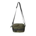 Men's nylon crossbody messenger bag in black, blue, green, or white with 22cm length