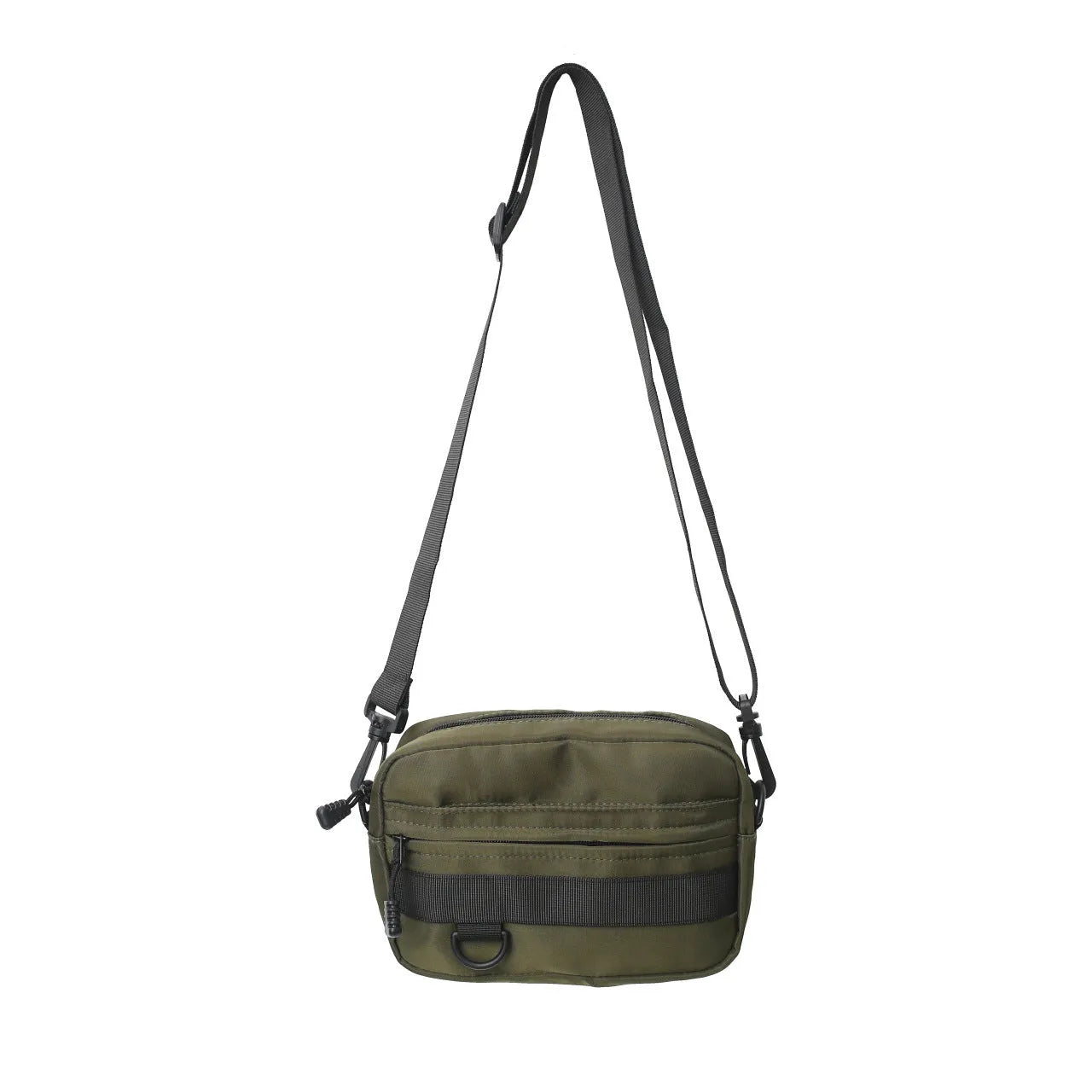 Men's nylon crossbody messenger bag in black, blue, green, or white with 22cm length