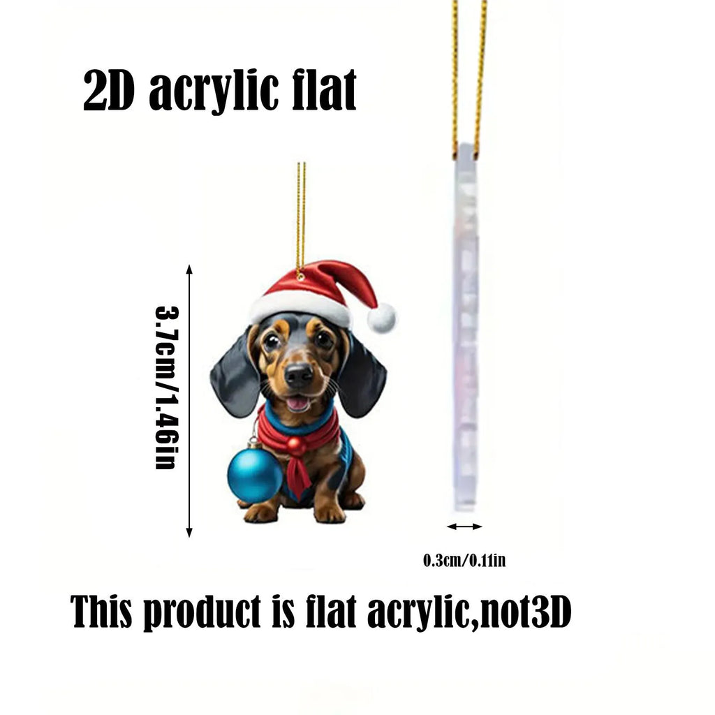 Acrylic Christmas countdown pet pendant decoration in one of 13 colour options, supplied as a single festive home ornament.
