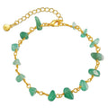 Turquoise gravel stone bracelet on 18K copper with crystal accents in geometric design