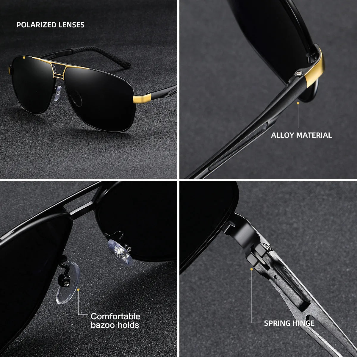 Men's orange red polarised aviator sunglasses with metal frame and TAC lenses.