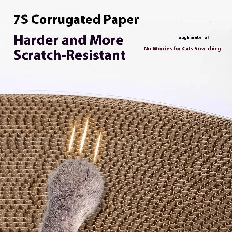 White transparent cat scratch board and tunnel nest toy measuring 58x45x23cm