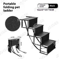 Folding portable stainless steel dog ladder car step, four-step 101x76x45cm, black or grey or blue