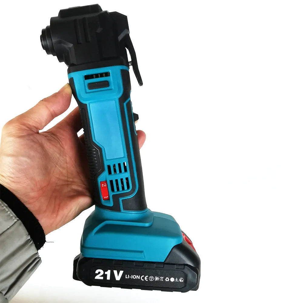 Rechargeable brushless lithium battery trimming machine with metal construction and accessories in plastic box