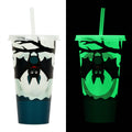 720ml luminous plastic Halloween sippy cup with a straw, cylindrical shape.