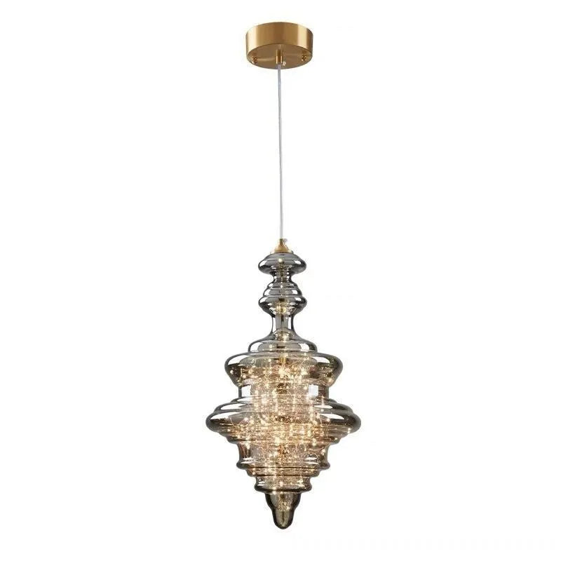 Modern glass chandelier droplight with adjustable height mechanism and remote control