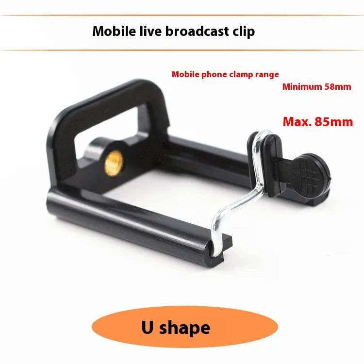 Black plastic U clip mobile phone bracket holder for universal hands-free mounting