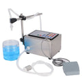 CNC automatic quantitative filling machine GFK-280 model on a worktop with power adapters