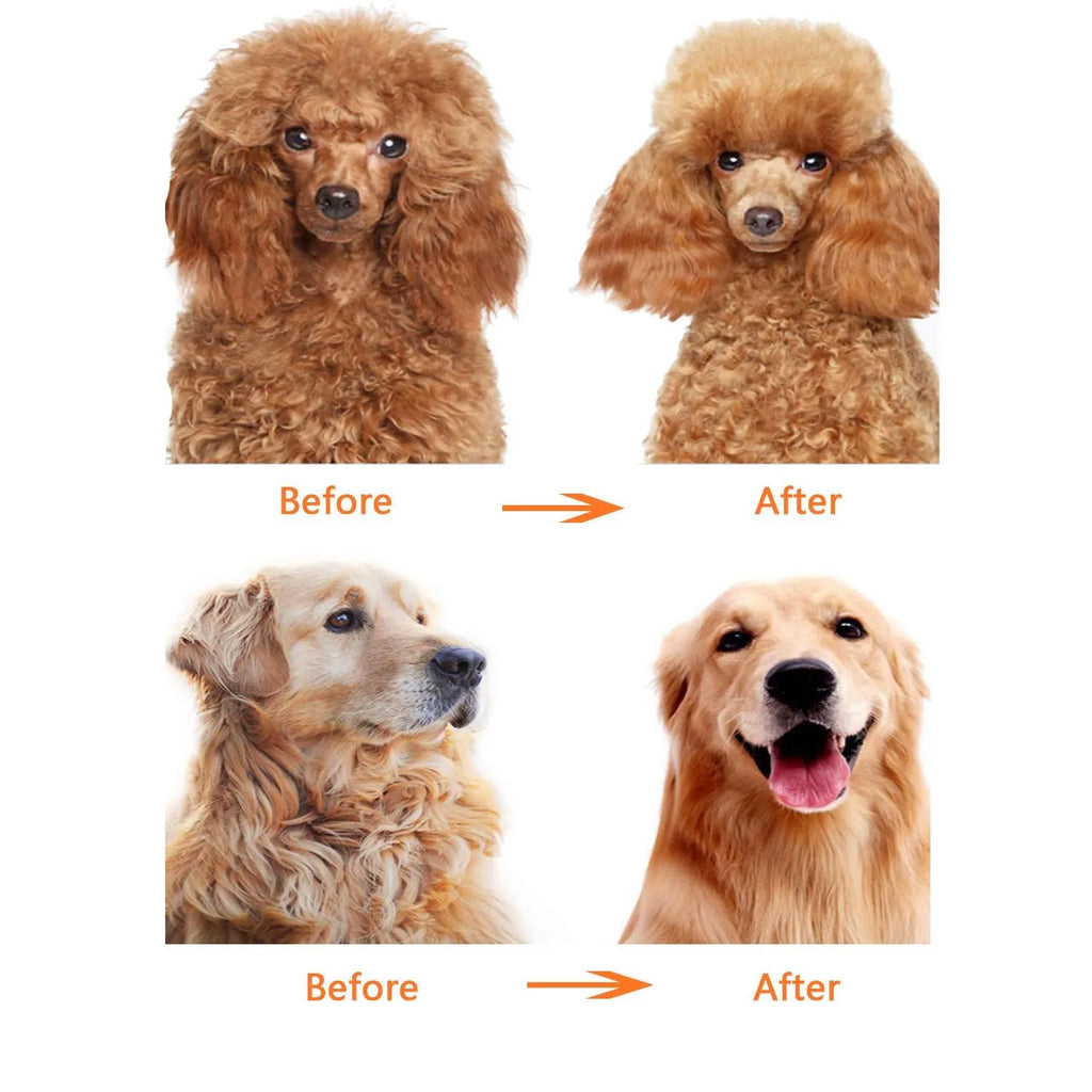 Red pet comb with stainless steel teeth for dematting dog cat long hair knots