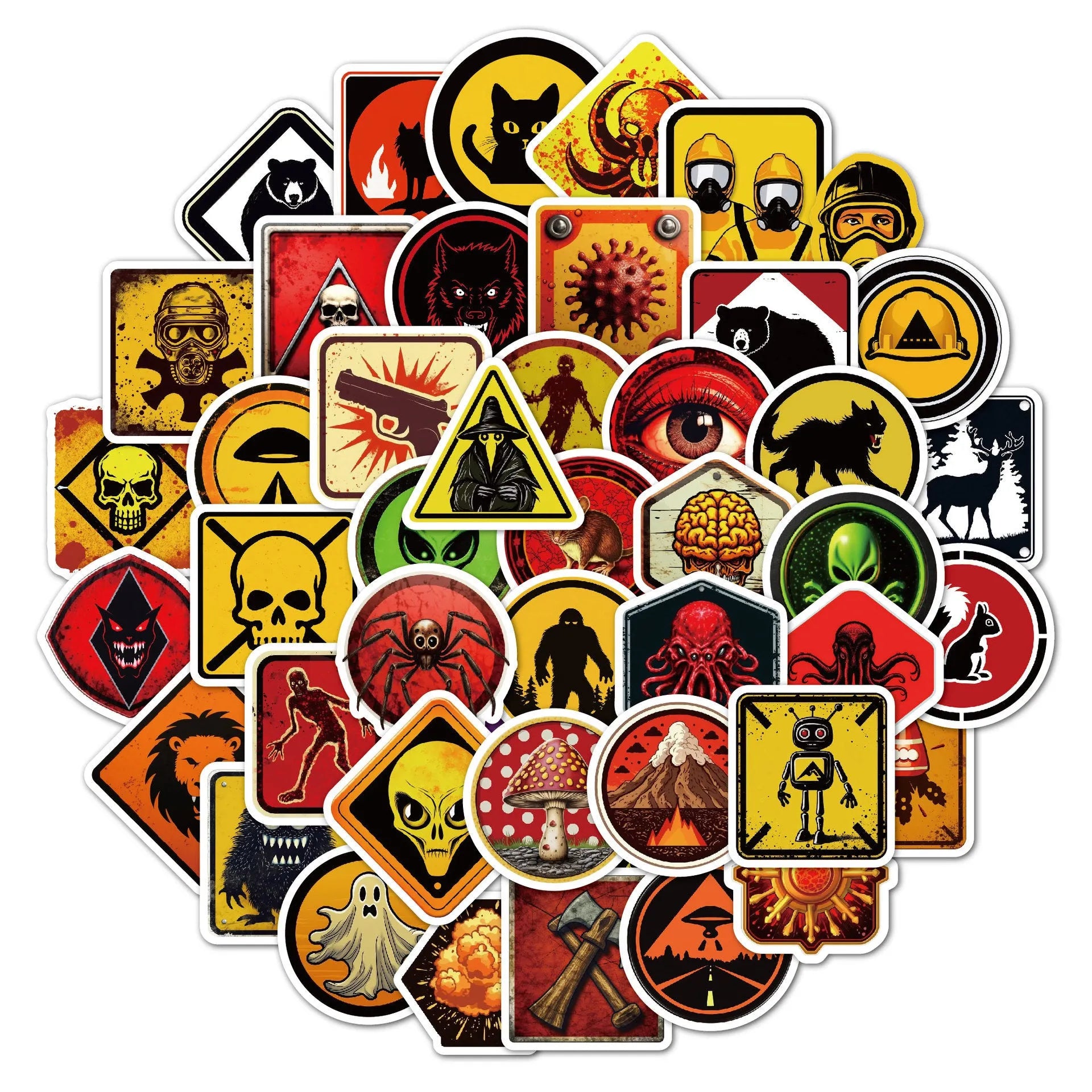 Waterproof personalised helmet stickers pack with warning slogans for motorcycle safety