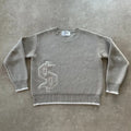 Design Sense grey jacquard knitwear loose-fitting coat with long sleeves for autumn winter wear