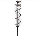 Hummingbird 01 cast iron garden rain gauge with measurement scale