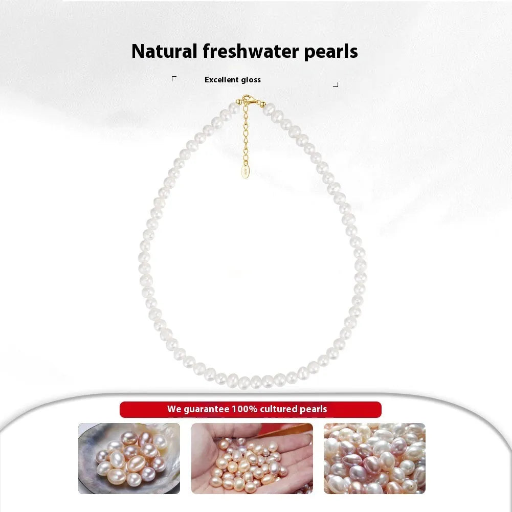 Women's adjustable sterling silver necklace with a single natural freshwater pearl.