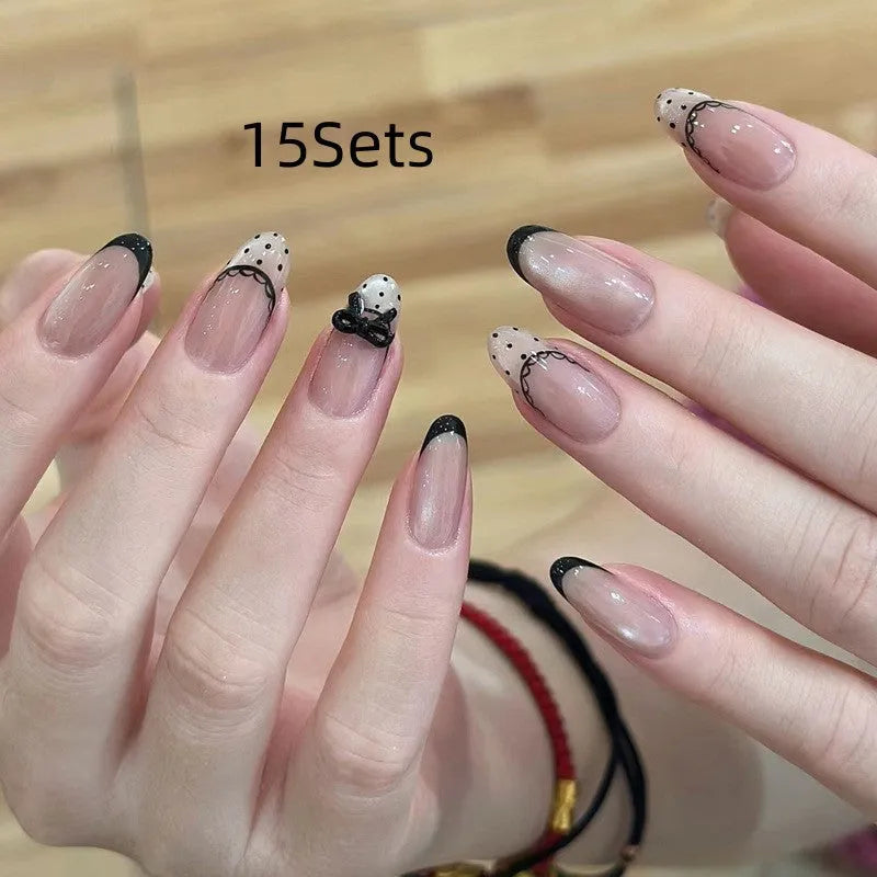 Sweet Girl coffin-shaped false nails with extra 10mm length for gel polish application