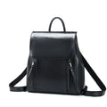 Genuine leather backpack in square vertical design with double shoulder straps