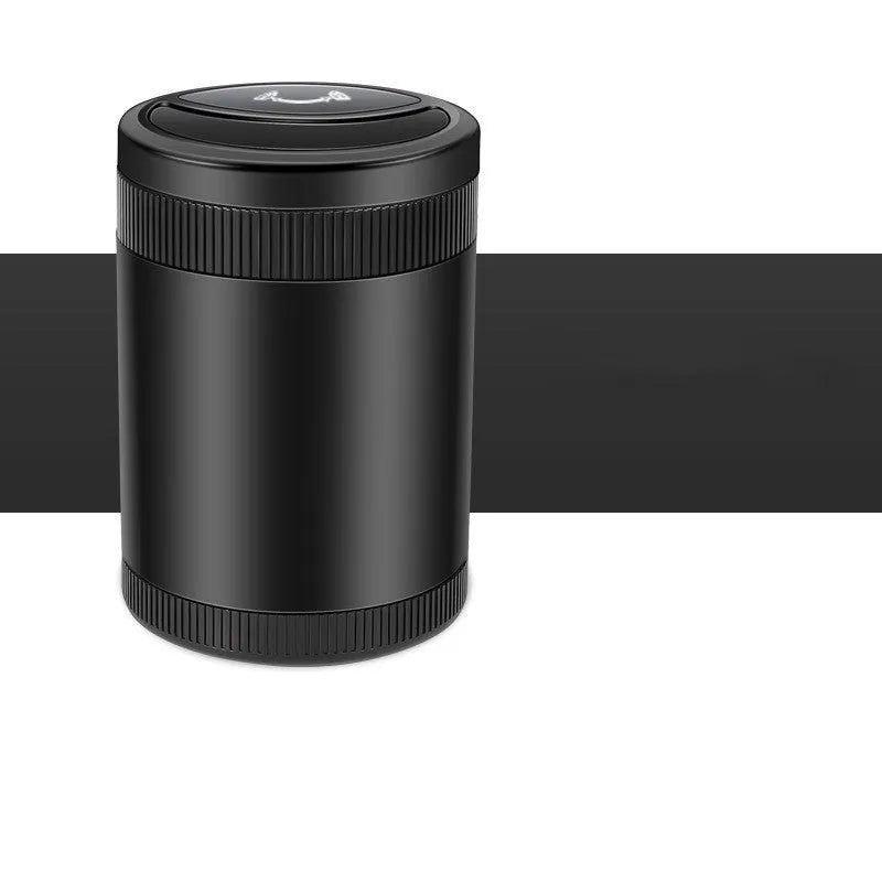 Automatic sensing ashtray in Deep Sky Grey colour with USB cable for car, home, or office use.