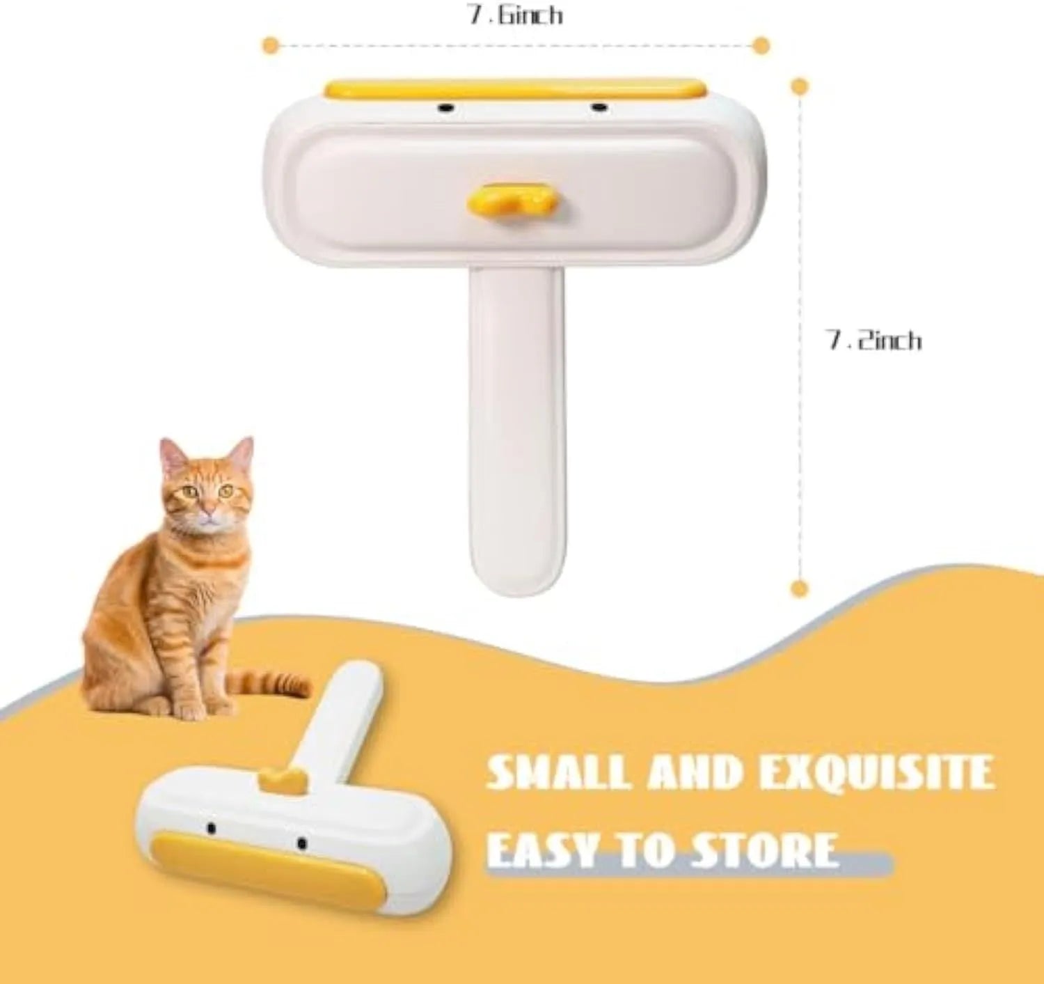 Yellow duck cartoon style portable reusable pet hair remover for furniture and car seats.