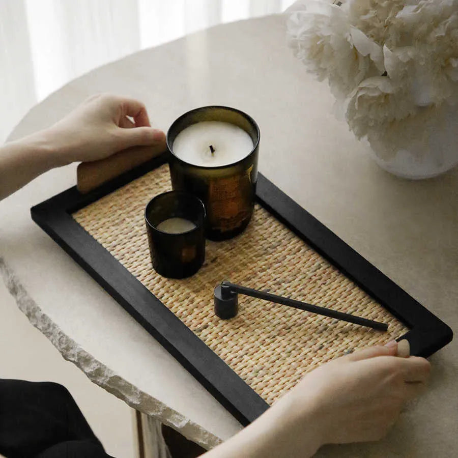 Pine wood dining tray with compartment sections in house design shape, available in two sizes