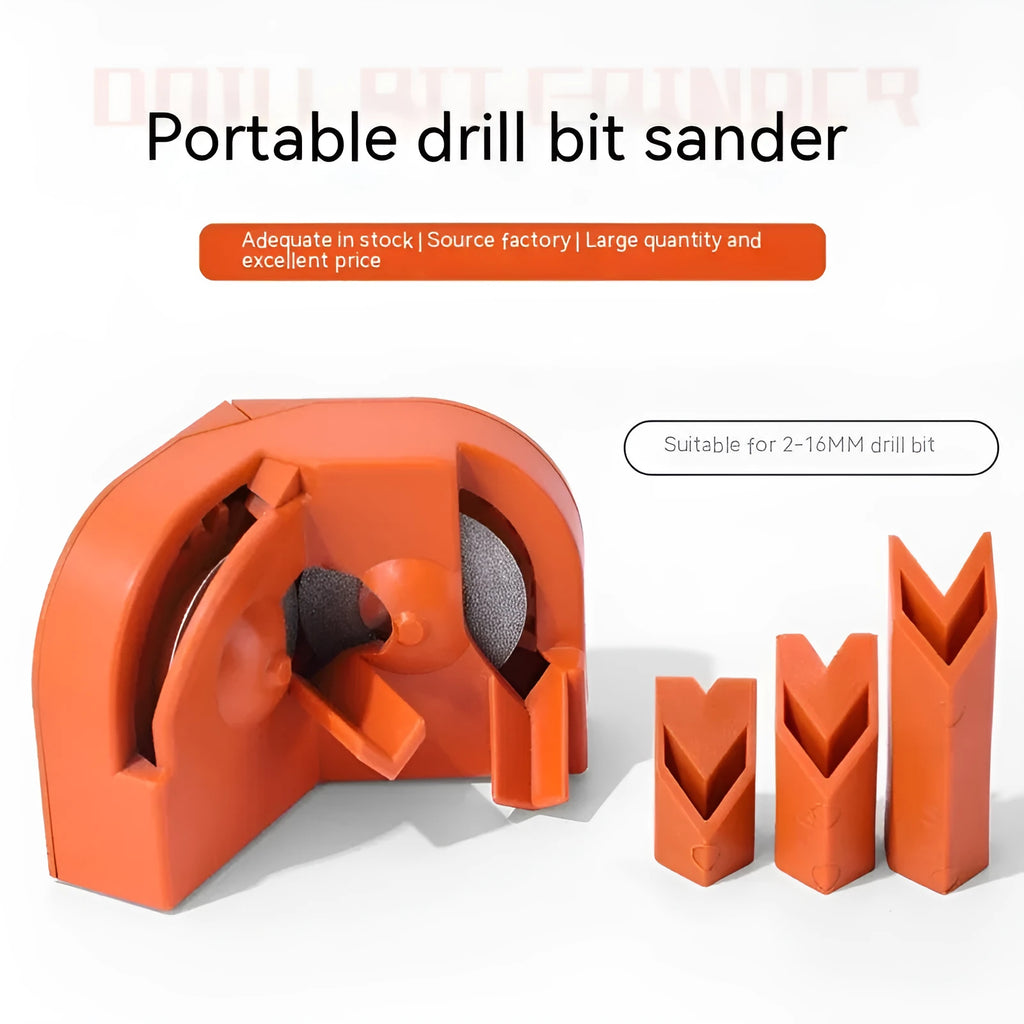 Portable grinding tool set with orange and black sanders and replacement grinding wheels
