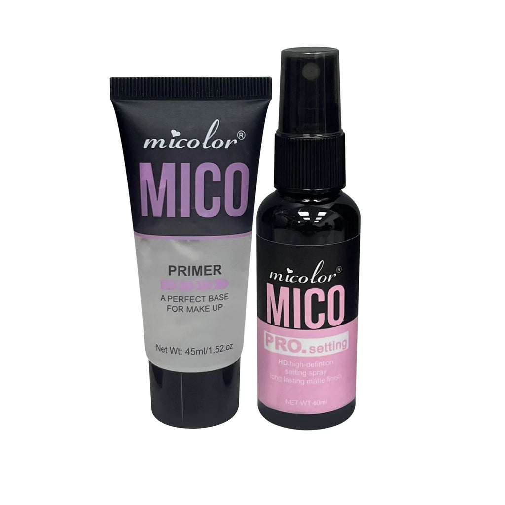 Makeup primer and setting spray two-in-one kit with 45ml and 40ml bottles