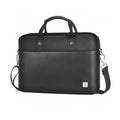 Black Oxford cloth laptop backpack showing multiple organisational pockets and a separate padded computer compartment.