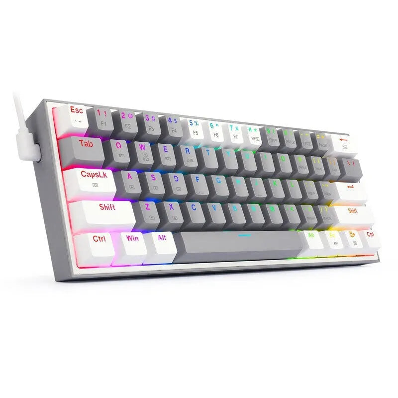 K617 RGB mechanical keyboard with dual keycap sets in white pink colour option