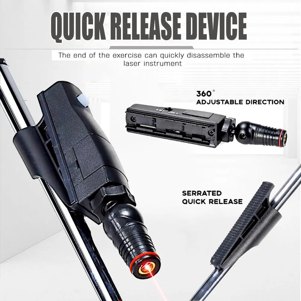 Black golf push rod laser aiming instrument with laser sight attached to putter for alignment practice